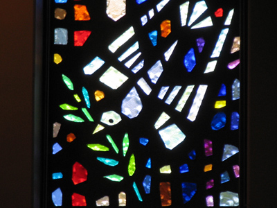 Seventh-Day Adventist stained glass.