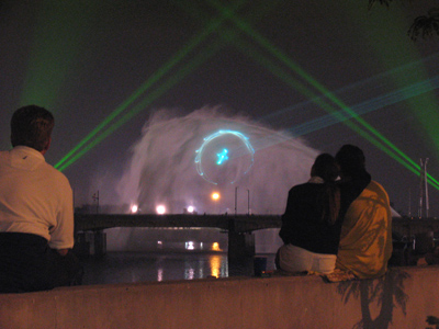 High-tech entertainment at Dayton`s RiverScape.