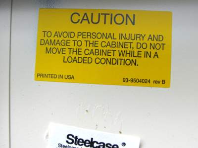 Does this mean when the cabinet`s loaded, or when I am?