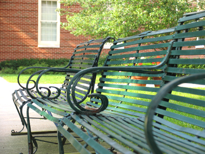 Three empty benches (literalism is boring).
