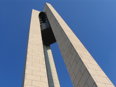 I learned from experience:  try NOT to be standing here when the bells ring.