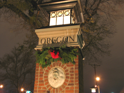 A late-night tour of my neighborhood at Christmastime.