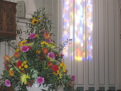 Catholic glass (refracted).