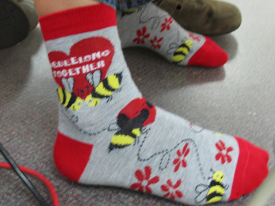 A pair of Valentine`s Day socks will never wear out.