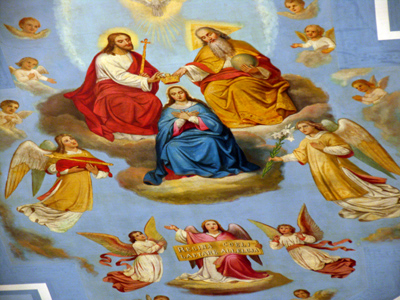 The ceiling of the Chapel of the Immaculate Conception.
