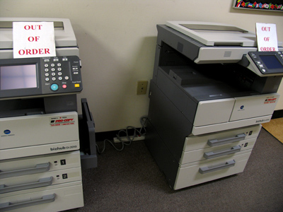 How am I supposed to run off more OUT OF ORDER signs?