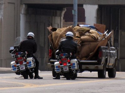 `What seems to be the trouble, officer?`