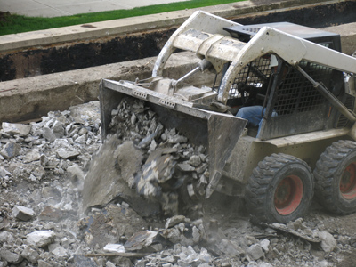 Debris:  a French word meaning `a big pile of junk.`