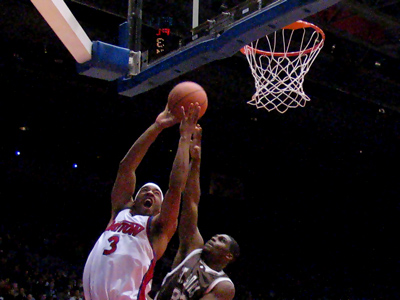 Besides getting hit by stray basketballs, and stepped on by referees, it was a pretty good night.