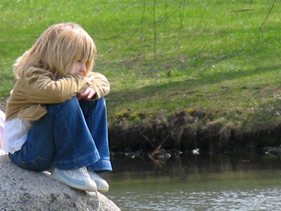 Contemplating her lost youth.