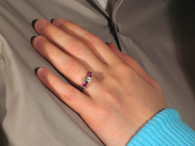 In every engagement photo, you gotta show the rock.