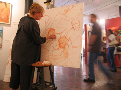 Hold still!  How`s she supposed to draw your picture?