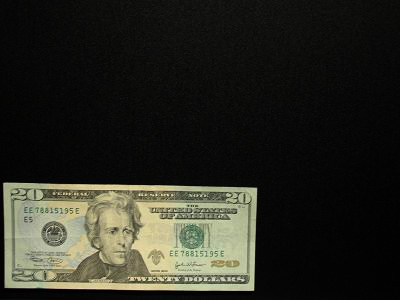 Black looks black instead of gray, and the twenty isn`t unnaturally brightened.