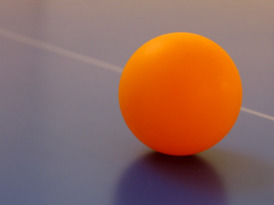 Small orange ball looks big.