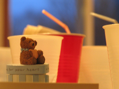 Birthday party debris.