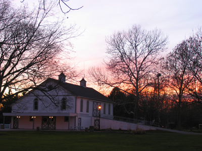 A colorful sunset makes everything look picturesque.