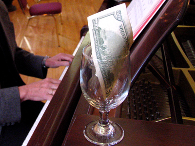 All those years of piano lessons finally pay off.