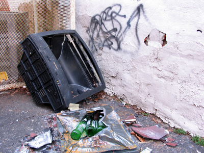 Many many years ago, a Dayton band by that name posed for a photo by this wall, and no one has defaced it since.
