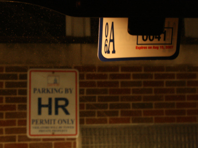 Situation ethics:  my permit doesn`t authorize me to park here, but it saves me a 250 yard walk in zero wind chill.