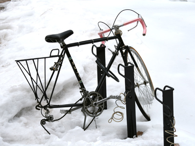 A snowplow ate the rest of it.