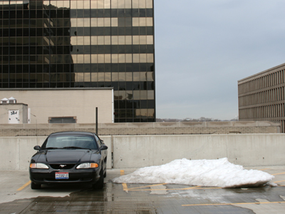 Broken away from the great Arctic glaciers due to global warming, wandering icebergs drift southward.
