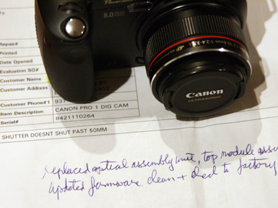 They didn`t just repair the broken parts, they replaced them, so now my three-year old camera is good as new.