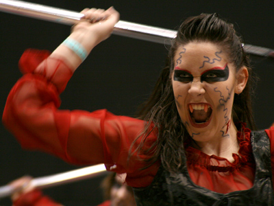 I later saw this performer eating her lunch.  It was still moving.