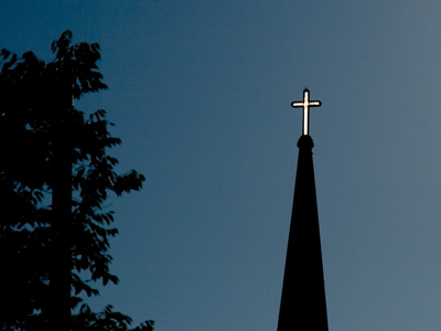 I`ve photographed this steeple many times and never realized the cross must be made of something translucent.