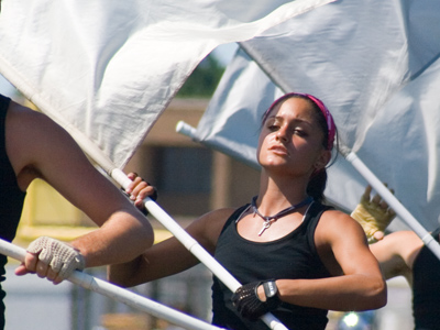 Color guard flags are waved during the summer too.