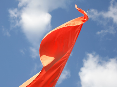 A banner with a strange device.