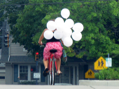 A moment later, she floated away.