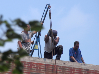 What could be better than working outside on a 90-degree day?  Working outside with hot tar on a 90-degree day.