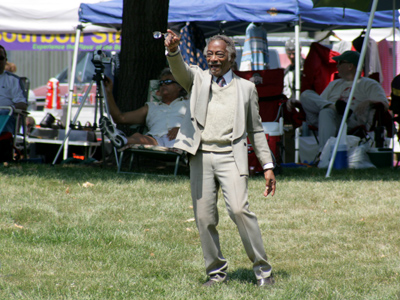 Dancing to the blues, in a sweater and jacket, in 95 degree heat.