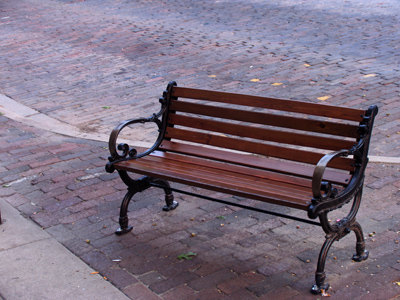 A brief moment of quiet on a busy street.