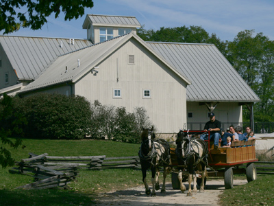 Riding into Walnut Grove for supplies.