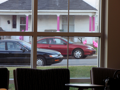 My car seen from my classroom.