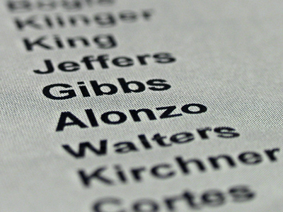 The names of people who did not pass the final round of the grant competition (see October 22, 2007).