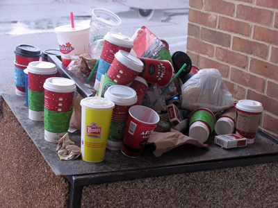 Between the smokers, the coffee-drinkers and the fast-food-eaters, the Earth is running out of room for trash.