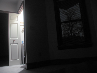 Living room AND window at night.  At about 8:45, it was time for bed.