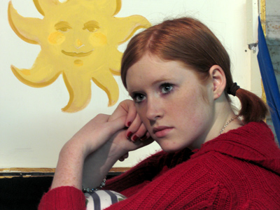 I climbed into the box myself before asking her to do it.