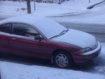 School was NOT delayed today, though it should`ve been.  It took me five minutes just to get the car door open.