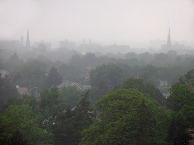 The sun never came out today.