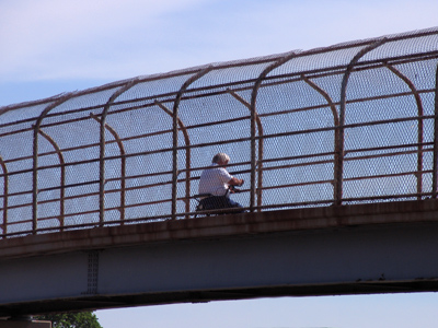 I walked to work again today, but didn`t take a highway bridge shot since someone was already planted there.