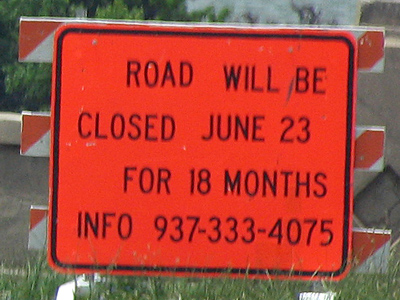 Last time ever across the Stewart Street bridge.