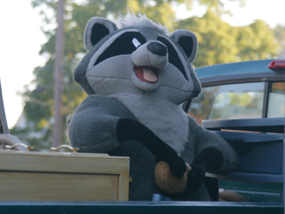 The truck was still there the next day, but the stuffed animal was gone.