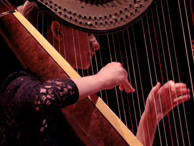 I always thought the sea was blue, but on a harp the C is red and the F is blue.