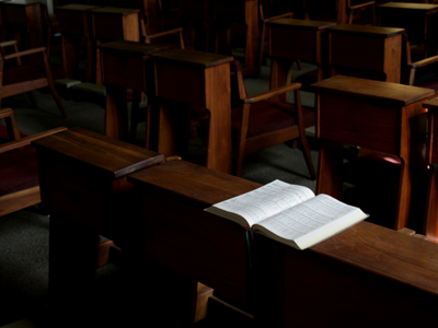 Alone in the chapel.