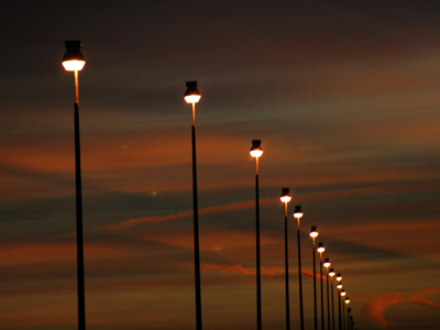 High above the highway.