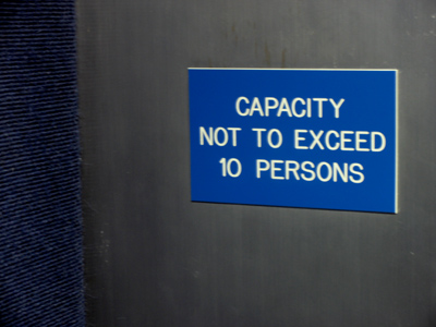 Just me and my nine imaginary friends.  You saw this elevator already on October 19, 2008.
