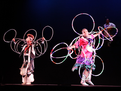 Another case of parent and child performers:  Dallas Chief Eagle and Jasmine Pickner.